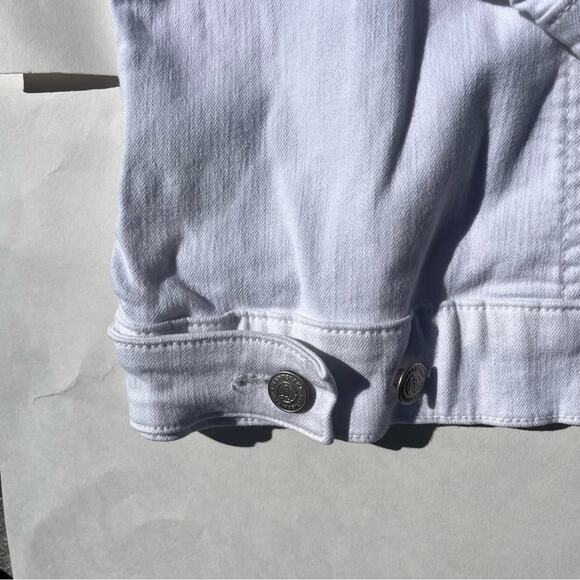 Lands’ End Denim Jacket White Preppy Classic Jean Jacket Women’s Size Large NWT - Picture 7 of 8